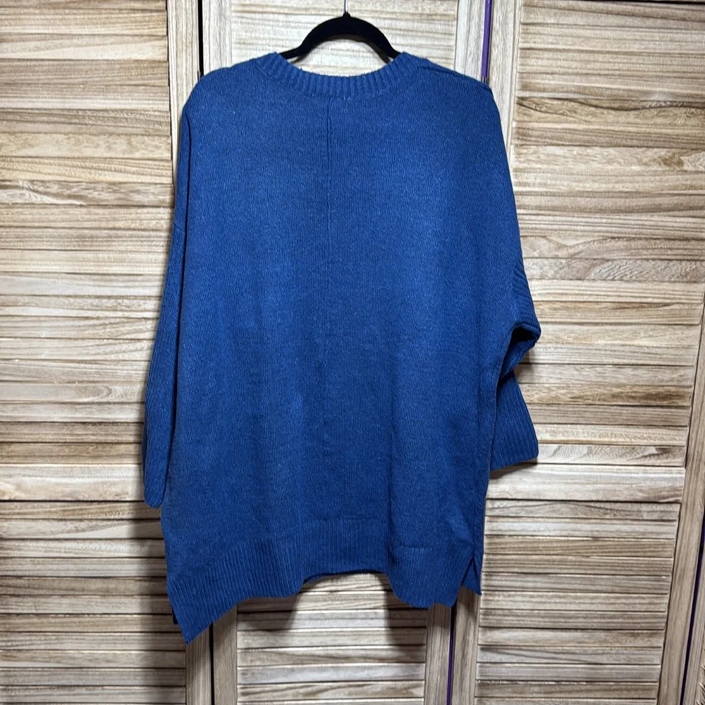 Terra & Sky Women's Deep Blue V-Neck Sweater New With Tags Size 3X